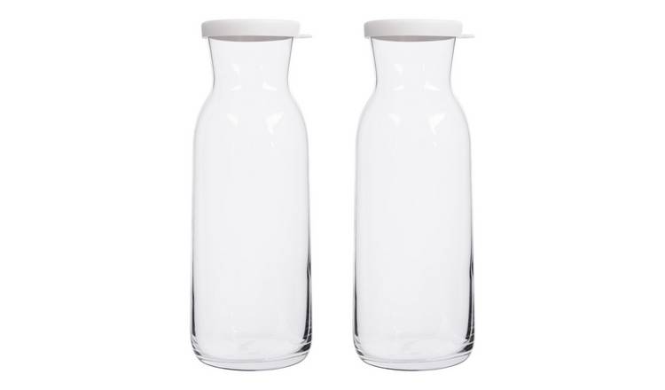 LAV Fonte Glass Carafes - 1.2L - White Lid - Pack of 2