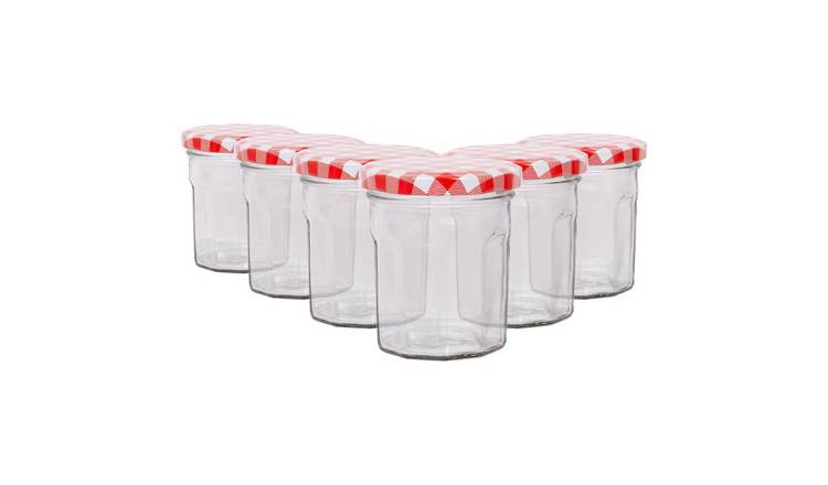 Argon Tableware Glass Jam Jars with Lids - Pack of 6
