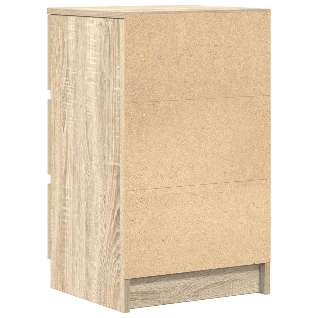 Walplus 3 Drawer Engineered Wood Bedside Cabinet - Light Oak - 39 x 35 x 65 cm - Image 8