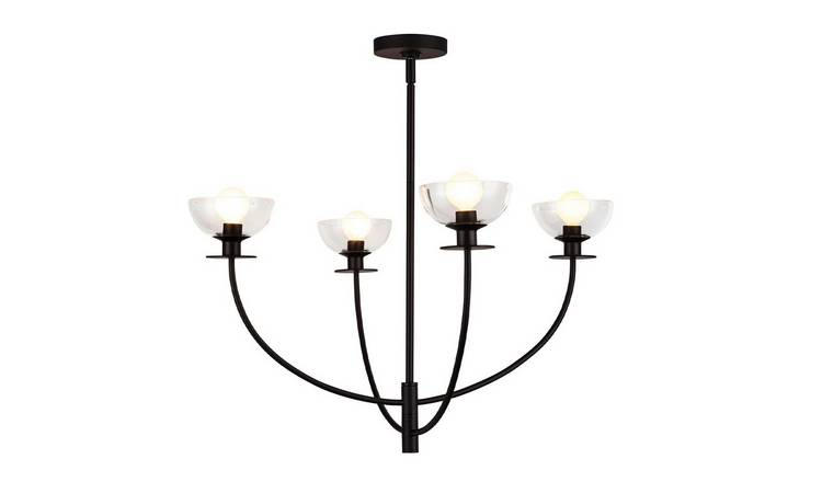 Elstead Alora 4 Arm Pendant Light - Matt Black