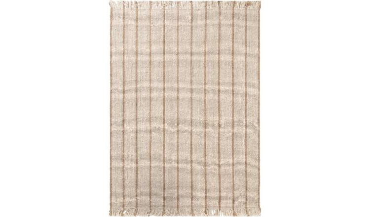 Hanse Home Cream Sierra Natural Fibre Striped Hand Woven Rug - 160 x 230cm
