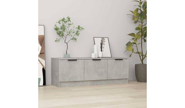Walplus Engineered Wood TV Cabinet - Stone Grey - 102 x 35 x 36.5 cm