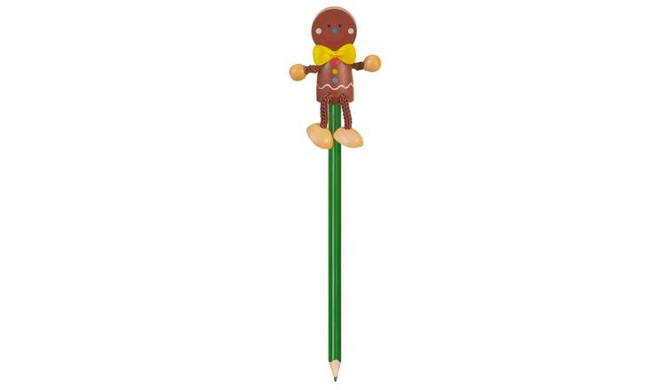 Fiesta Crafts  Gingerbread Man Pencil (Pack of  2) - 3 Years +