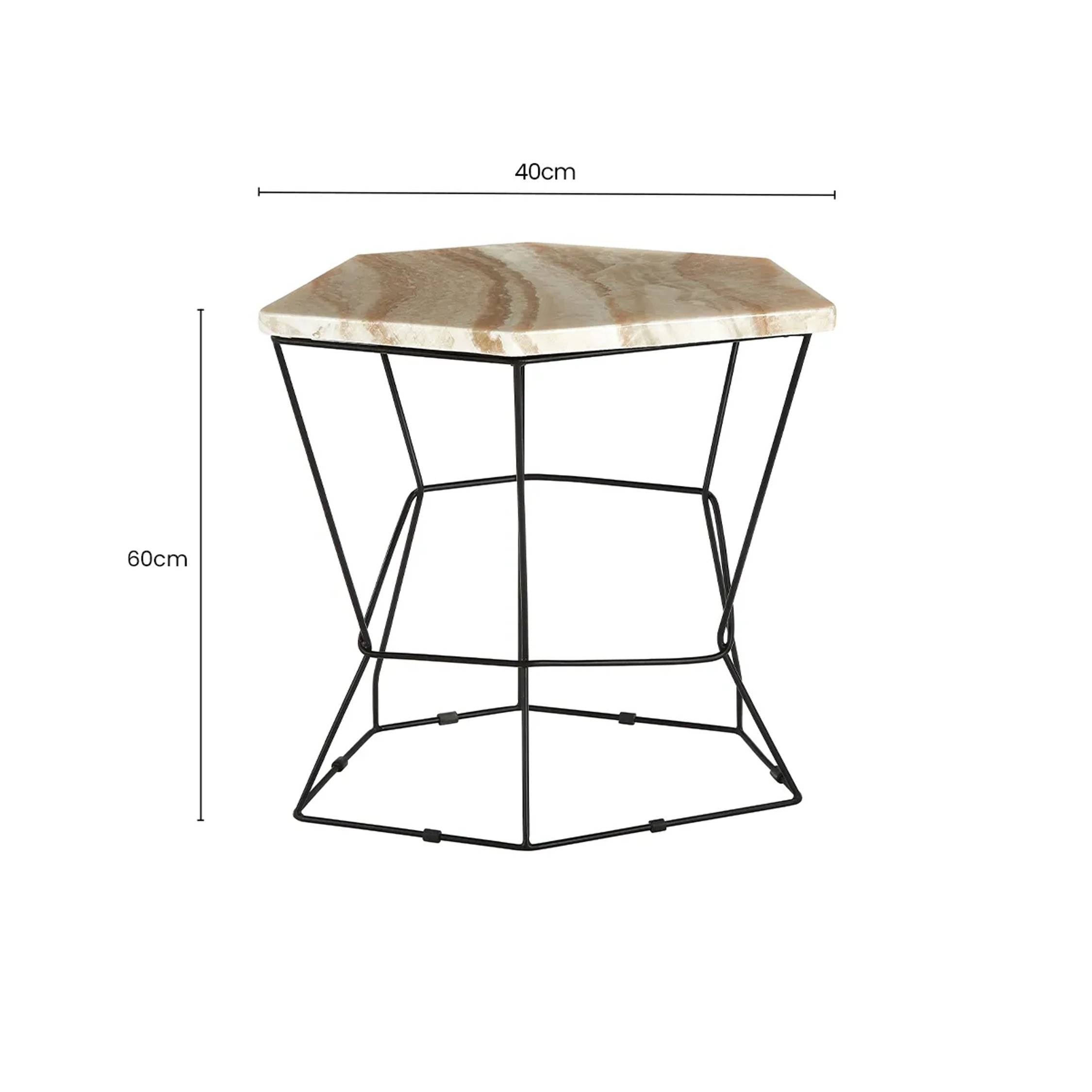 Orsina Metal Asymmetric Side Table - Natural - Image 5