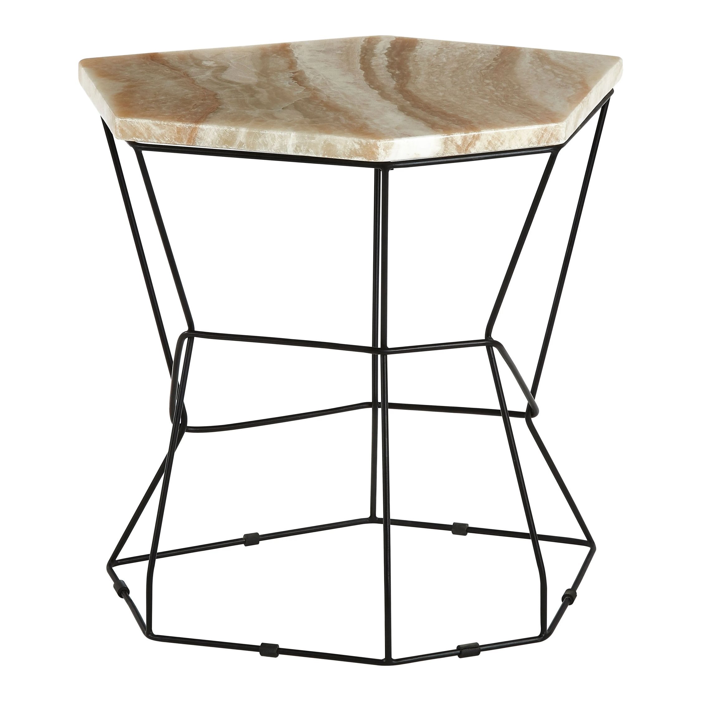 Orsina Metal Asymmetric Side Table - Natural - Image 2