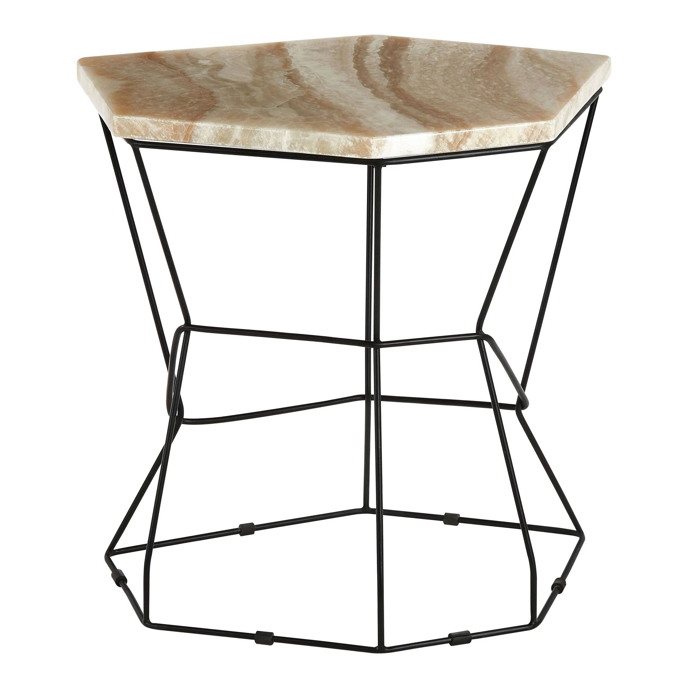 Orsina Metal Asymmetric Side Table - Natural - Image 2