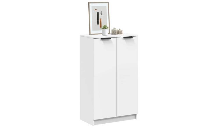 Walplus Engineered Wood Shoe Cabinet - White - 59 x 35 x 100.5 cm