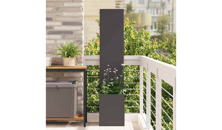 Walplus Plain Steel Garden Privacy Screen - Black - 32 x 32 x 150 cm