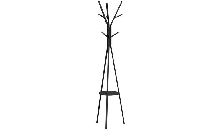 HOMCOM Freestanding Metal Coat Rack Stand - Black