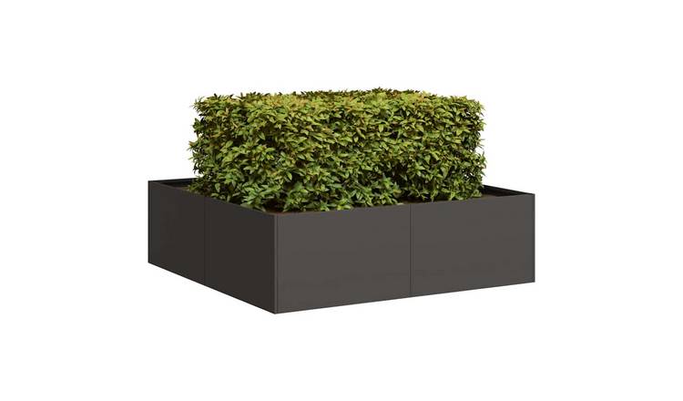 Walplus Steel Garden Planter - Black - 100 x 100 x 30 cm