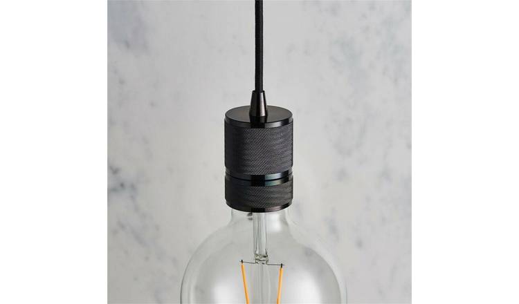 Loops Direct Steel Ceiling Pendant Light - Black Chrome