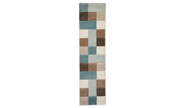 Mega Flooring Blue Handmade Geometric Rug - 60 x 230cm