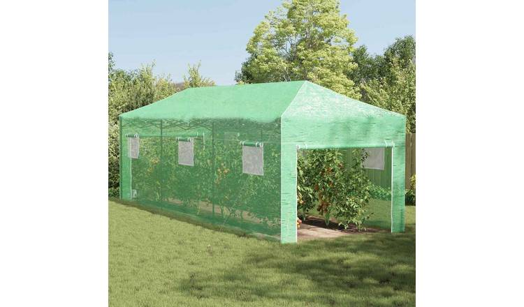 Walplus Iron Greenhouse with Pop-up Frame - Green - 290 x 870 x 315 cm