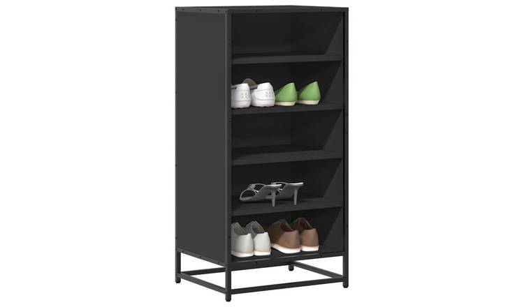 Walplus Engineered Wood Shoe Rack - Black - 48 x 38 x 97.5 cm