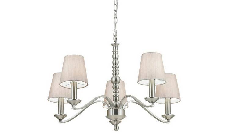 Loops Direct E14 Dimmable Ceiling Pendant Light - Satin Nickel