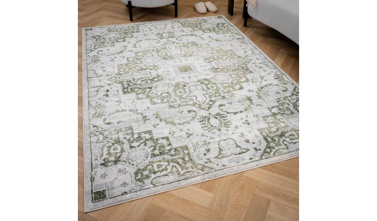 The Rugs Green Montana Vintage Distressed Rug - 200 x 290cm