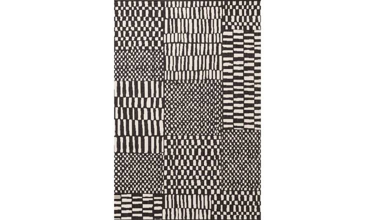 Ted Baker Black and White Indoor Outdoor Barkham Abstract Rug - 120 x 170cm