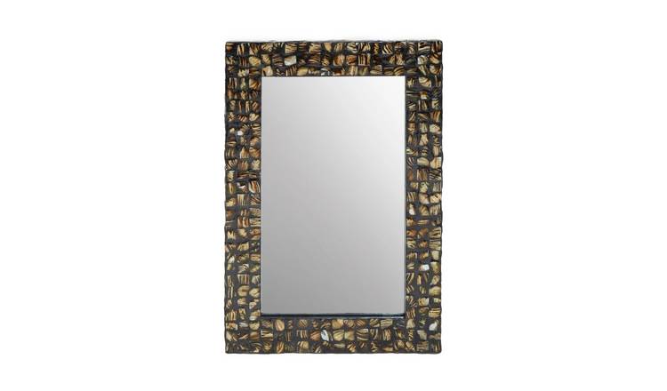 Orsina Branna Mother Of Pearl Rectangular Wall Mirror – Natural