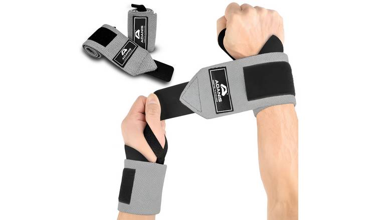 Adanis Pack of 2 Thumb Loop Weightlifting Wrist Wraps - Grey