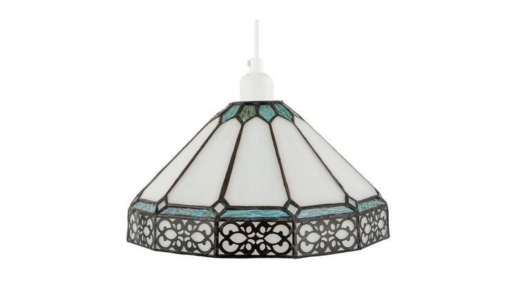 Happy Homewares Green Chic 1920s Shabby Chic with Metal Pendant Shade - 30cm
