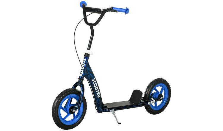 AIYAPLAY 6 to 12 Years Adjustable Big Wheel Rear Brake Kids Scooter – Blue