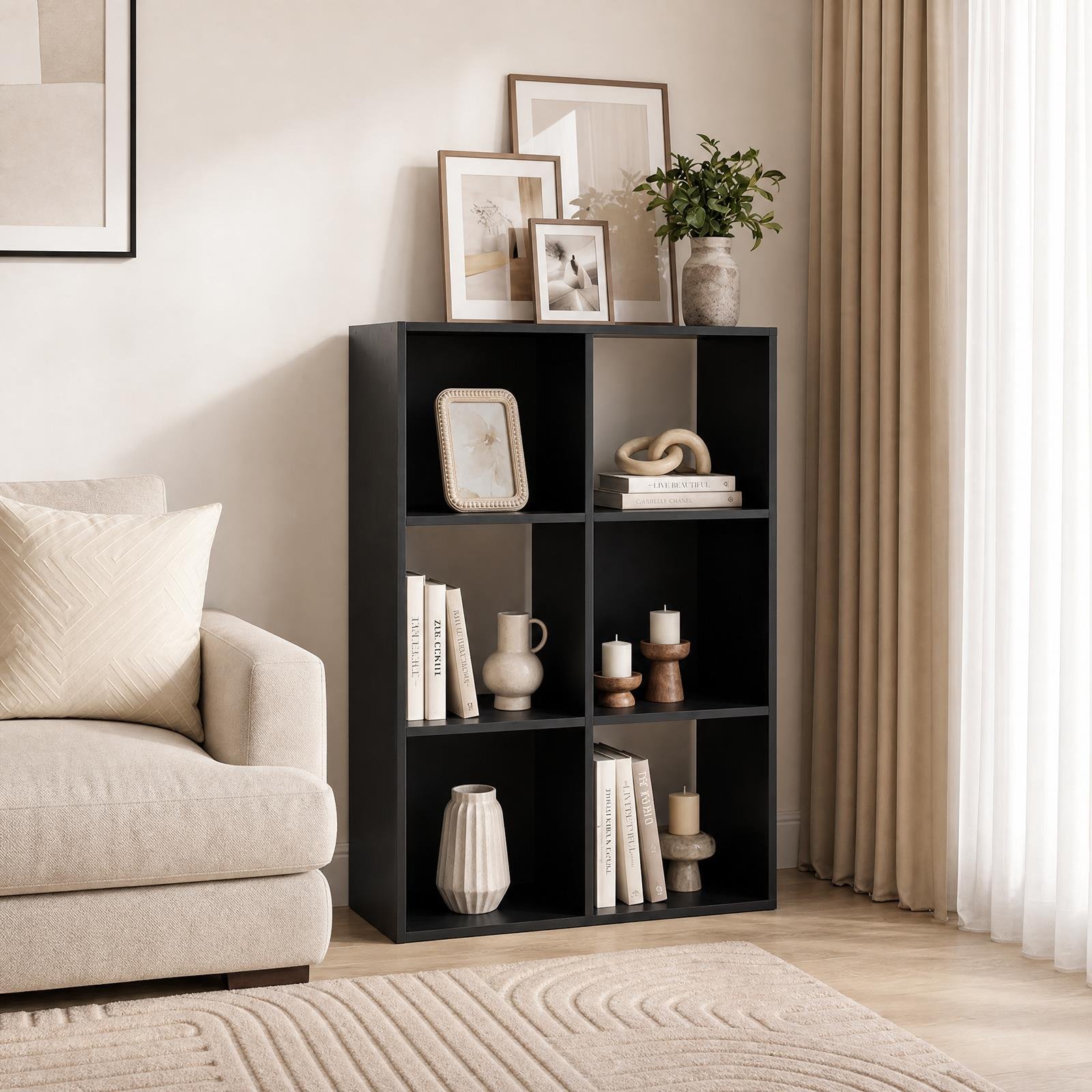 OHS Oslo 6 Cube Storage Unit - Black - Image 1