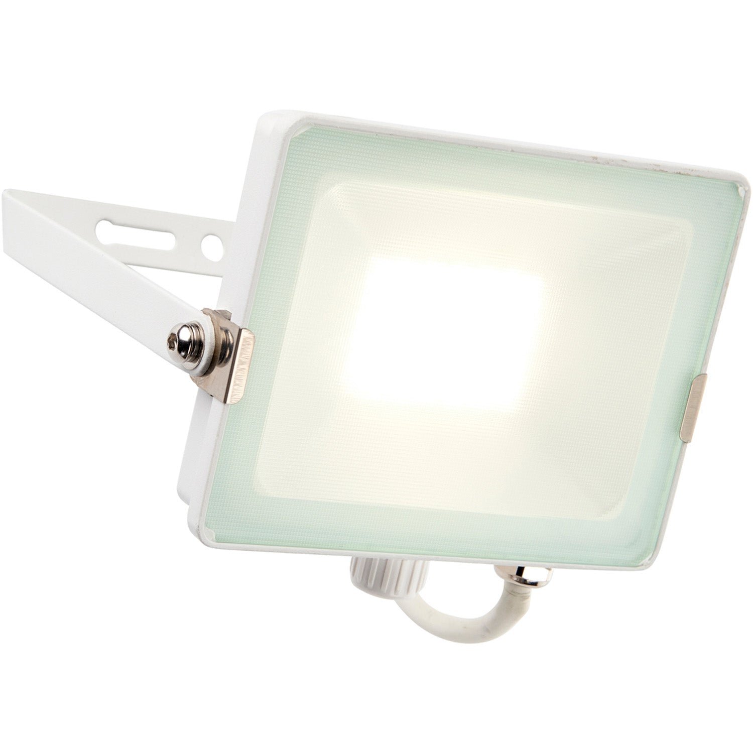 Loops Direct 20.6cm Die Cast Aluminium LED Floodlight - Matt White High - Image 1