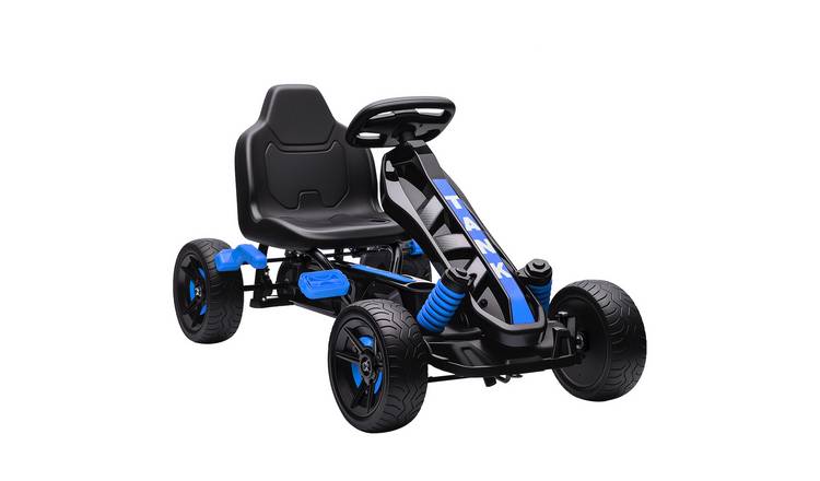 AIYAPLAY Freewheel Brake EVA Wheels Metal Frame Kids Pedal Go Kart - Blue