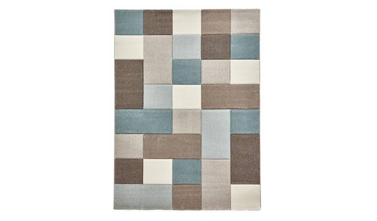 Mega Flooring Blue Handmade Geometric Rug - 120 x 170cm