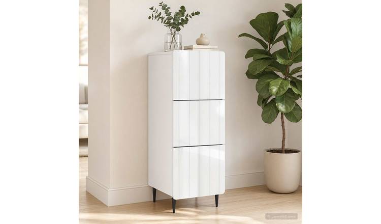 Walplus Engineered Wood Drawer Cabinet - Red - 33 x 34.5 x 92 cm