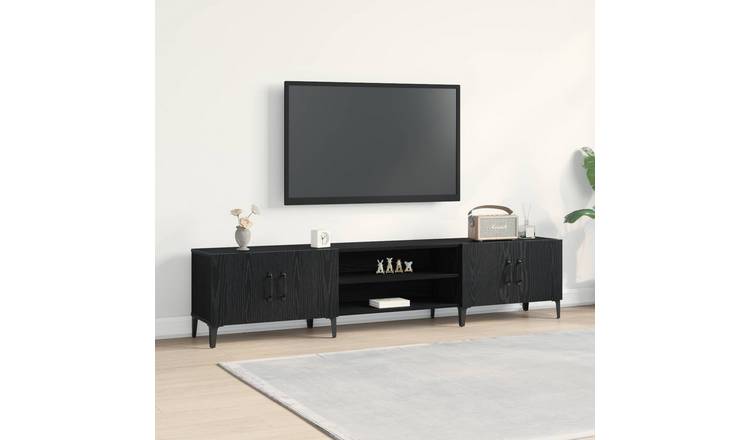 Walplus Engineered Wood TV Cabinet - Black - 180 x 31.5 x 40 cm