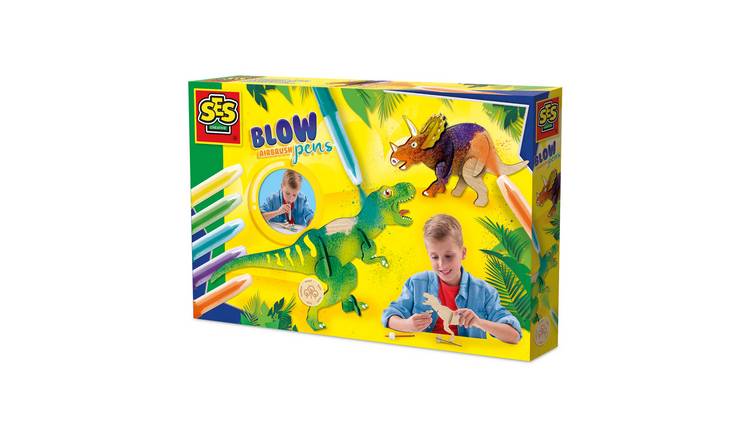 SES Creative Blow Airbrush Pens Dinosaur Kids Craft Set