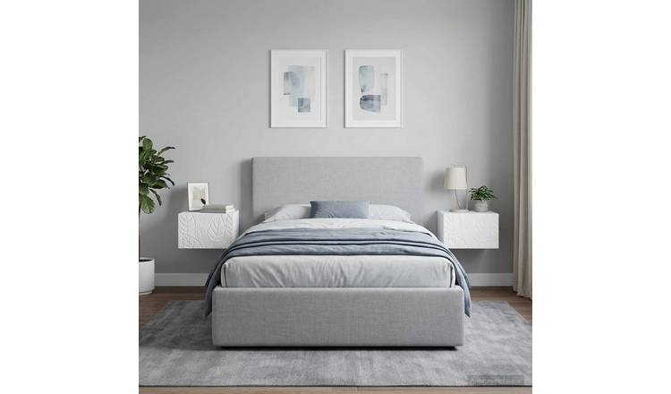 Walplus Pack of 2 Wall Mounted Nightstand - White - 49 x 34.5 x 20 cm