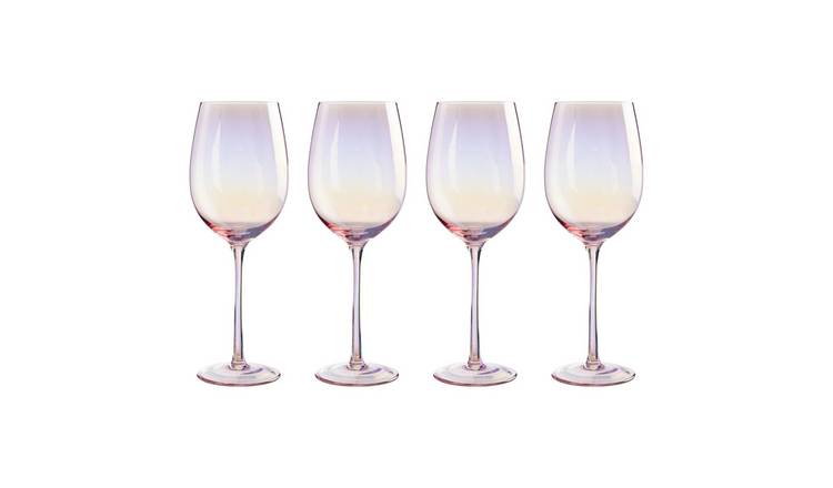 Orsina Frosted Deco Set of 4 Wine Glasses – Pink