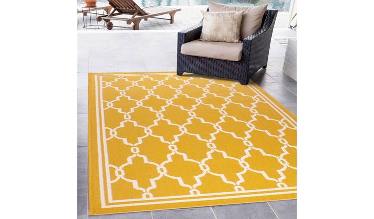 Mega Flooring Gold Modern Geometric Rug - 100 x 150cm