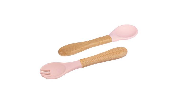 Tiny Dining Bamboo Baby Weaning Fork & Spoon Set - Blue