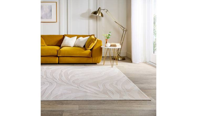 Mega Flooring White Modern Abstract Rug - 80 x 150cm