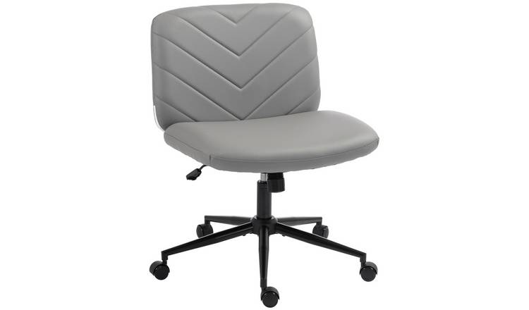 HOMCOM Criss Cross Legged High Density Foam Office Chair - Grey