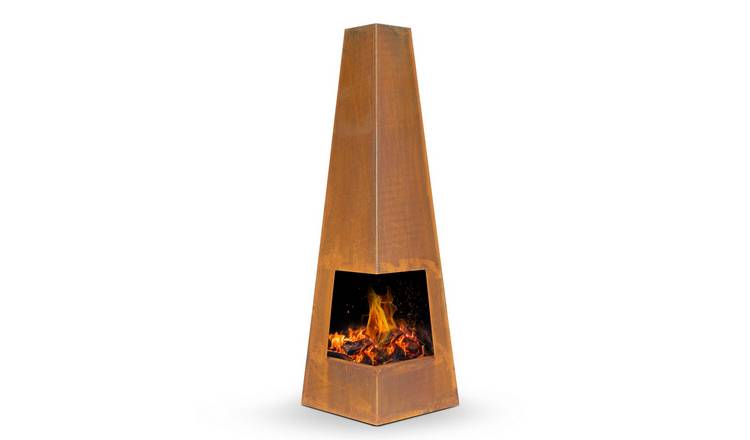 Dellonda Wood Burner Chiminea - Corten Steel