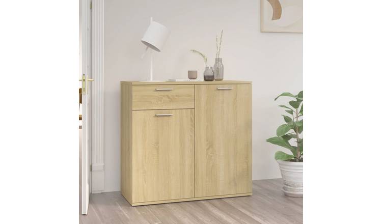 Walplus Engineered Wood Sideboard - Sonoma Oak - 80 x 36 x 75 cm