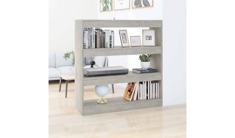 Walplus Engineered Wood Book Cabinet - Stone Grey - 100 x 30 x 103 cm