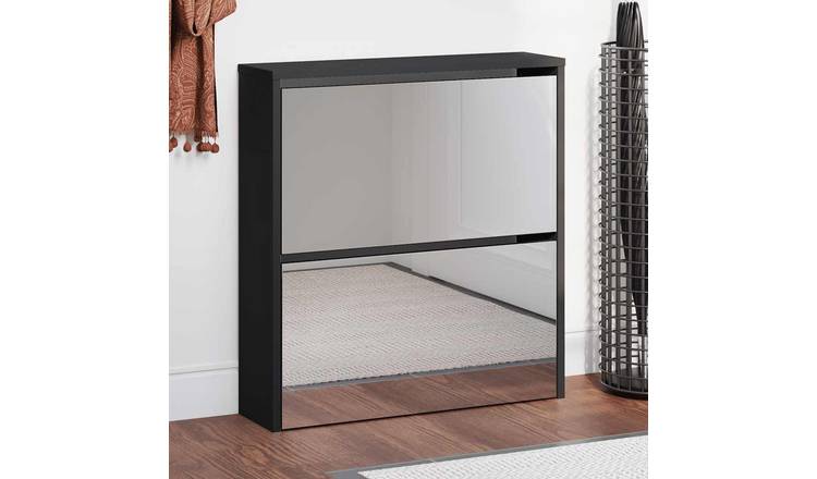 Walplus Engineered Wood Shoe Cabinet - Black - 63 x 17 x 67 cm
