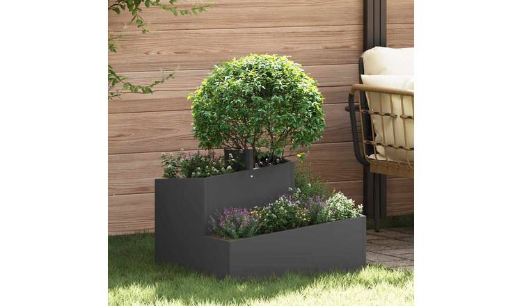 Walplus Steel Garden Planter - Black - 60 x 60 x 50 cm