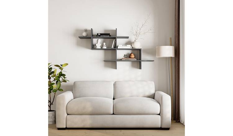 Decortie Halic Particleboard Floating Wall Shelf - Anthracite