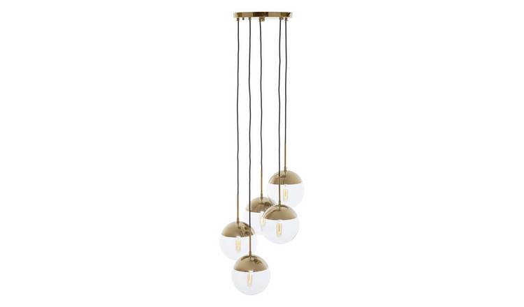 Orsina Revive Finish Five Pendant Lights - Gold