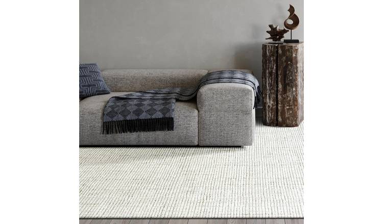 Mega Flooring White Modern Abstract Rug - 120 x 170cm