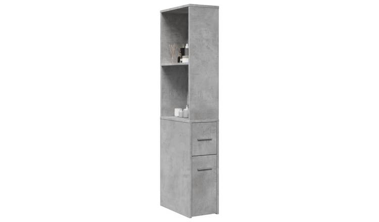 Walplus Engineered Wood Cupboard - Granite Grey - 22 x 41 x 135 cm