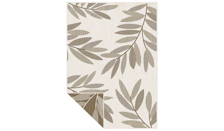 The Rugs Cream Duo Weave Trailing Leaves Reversible Rug - 120 x 170cm
