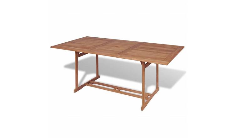Walplus Solid Teak Wood Garden Table - Brown - 180 x 90 x 75 cm