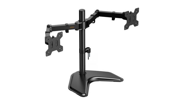 VonHaus 13-32in Adjustable Metal Dual Monitor Stand  - Black
